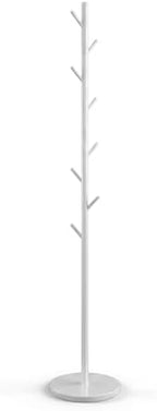 Coat Rack with Real Marble Base, Freestanding Metal Clothing Rack with 8 Hooks, Modern Hall Tree for Entryway, Bedroom & Office, Space Saving Coat Hanger Stand for Small Spaces (White) by Unknown