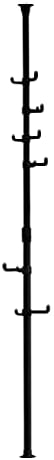PRINCE HANGER Vertical One-Touch Pole Coat Rack — 6 Independent Rotating Hooks (Black) by PRINCE+HANGER