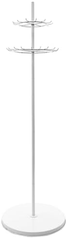 66.1 Inch Tie Rack Belt Display Shelf, Floor Standing Belt Hanger 2 Tier Retail Scarf Stand Jewelry Necklaces Organizer Shawls Purse Shelf for Clothing Store Home (White) by Unknown