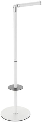 BGL Freestanding Toilet Paper Holder, Tissue Holder On Floor with Reserve Storage Paper Rolls, Roll Paper Holder Standing On Floor (White) - Image 2