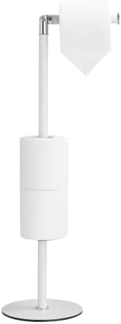 Black 3-Roll Tissue Holder, Weighted Base, Swivel Arm & Tray White by KLDKLD