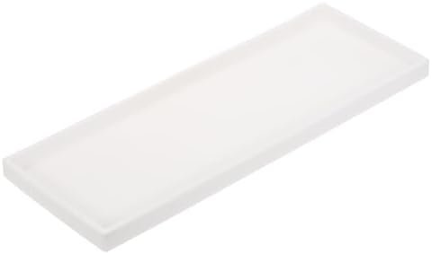 uxcell Bathroom Vanity Tray, 15.7" x 6" Silicone Soap Dispenser Trays, Shatterproof Kitchen Sink Organizer for Soaps Keys Candle Trinket, White by uxcell