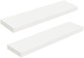 HOOBRO Floating Shelves for Wall, Wall Mounted Shelf Set of 2, 31.5" Hanging Shelf with Invisible Brackets, for Wall Decor Storage in Bathroom Bedroom Kitchen Living Room Office, White WT80BJP201 by HOOBRO