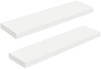 HOOBRO Floating Shelves for Wall, Wall Mounted Shelf Set of 2, 31.5" Hanging Shelf with Invisible Brackets, for Wall Decor Storage in Bathroom Bedroom Kitchen Living Room Office, White WT80BJP201 by HOOBRO
