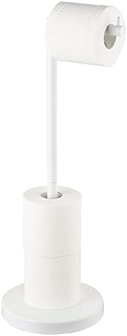 MARMOLUX ACC Free Standing Toilet Paper Holder Stand with Storage for 4 Rolls of Toilet Tissue for Bathroom, Stainless Steel Luxury Modern White Finished 1pc by MARMOLUXACC