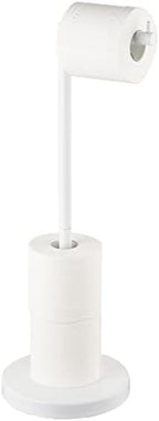 MARMOLUX ACC Free Standing Toilet Paper Holder Stand with Storage for 4 Rolls of Toilet Tissue for Bathroom, Stainless Steel Luxury Modern White Finished 1pc by MARMOLUXACC