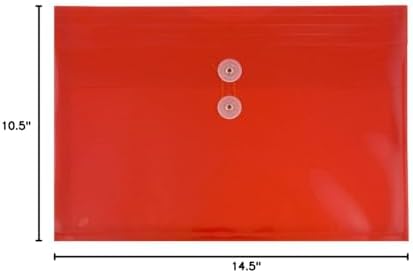 JAM PAPER Plastic Envelopes with Button & String Tie Closure - Legal Booklet - 9 3/4 x 14 1/2 - Assorted Primary Colors - 12/Pack - Image 5