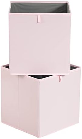 Amazon Basics Collapsible Cube Organizer Bins, Closet Storage Organizer Baskets for Shelves, Space-Saving, 13" x 15" x 13", Peony Pink, Pack of 6 - Image 2