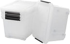 Bringer 4-Pack 30 L Clear Plastic Storage Box, Large Wheeled Storage Bin by Bringer