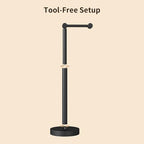 YUMORE Toilet Paper Holder Stand, Minimalist Design, Matte Black - Image 6