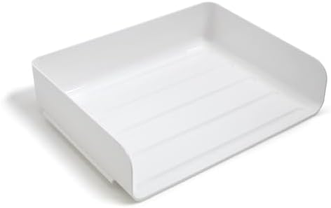 TRU RED Side-Load Stackable Plastic Letter Tray, White - Image 4