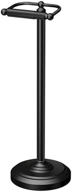 Gatco 1436MX Toilet Paper Holder Stand, Weighted Base, Matte Black, Freestanding Bathroom Floor Stand, 22 Inch by Gatco