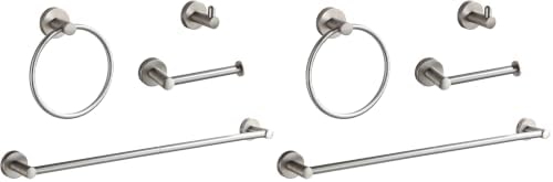 BGL Bathroom Accessory Set Brushed Nickel 4-Pieces Bathroom Towel Rack 24 Inches Adjustable Bathroom Hardware Set (Pack of 2) by BGL
