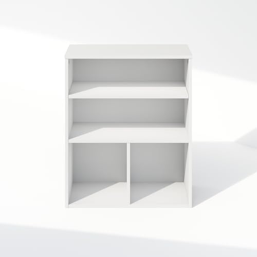 Furinno Reed Closet Organizers and Storage, 3-Tier Closet Organizer, Open Shelf Closet Storage, for Wardrobe, Bedroom, Living Room, White - Image 5