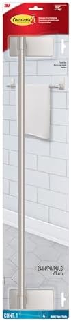 Command Bath Towel Bar, Satin Nickel, 1 Towel Bar, 4 Strips by Command