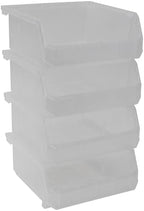 ReadySpace Medium-Wide Stackable Plastic Storage Bins, 4-Pack, Clear by Akro-Mils