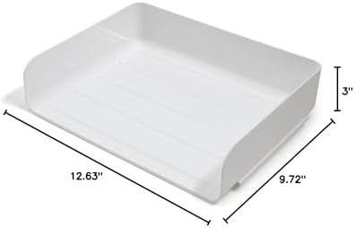 TRU RED Side-Load Stackable Letter Tray, Plastic, White, 12/Carton - Image 6