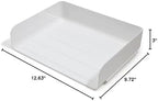 TRU RED Side-Load Stackable Letter Tray, Plastic, White, 12/Carton - Image 6