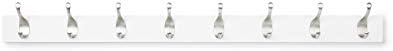 Amazon Basics Wall Mounted Modern Coat Rack for Entryway and Bedroom with Versatile Storage Hooks, Rectangular, 8-Hook, White by AmazonBasics