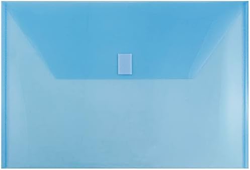 JAM PAPER Plastic Envelopes with Hook & Loop Closure - Legal Booklet - 9 3/4 x 14 1/2 - Blue - 12/Pack by JAMPaper