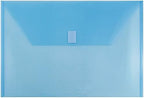 JAM PAPER Plastic Envelopes with Hook & Loop Closure - Legal Booklet - 9 3/4 x 14 1/2 - Blue - 12/Pack by JAMPaper