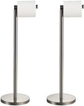 BGL Toilet Paper Holder Brushed Nickel 2 Pack Standing On Floor, Tissue Holder with Reserve Storage Paper Rolls, Free-Standing by BGL