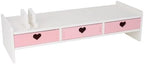 Cute Monitor Stand Kawaii Desk Organizer Cute Desk Organizer with Drawers Monitor Riser Computer Stand - Image 3
