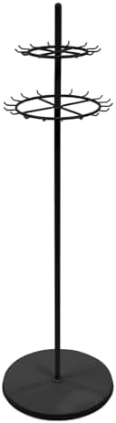 66" Commercial Belt Display Stand - 31-Hook Steel Tiered Rack w/Adjustable Feet, 44lbs Capacity for Ties, Scarves, Accessories (Black) - Image 5