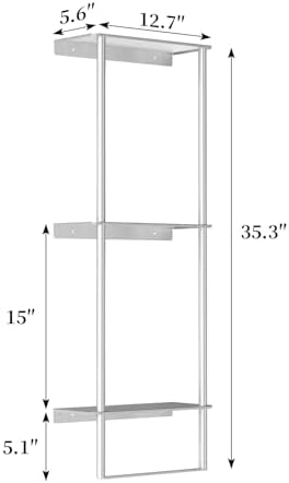Bethom Towel Racks for Bathroom, 3Tier Towel Storage Rack, Brushed Nickel - Image 6