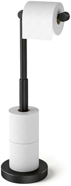 YUMORE Toilet Paper Holder Stand, Minimalist Design, Matte Black by YUMORE