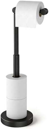 YUMORE Toilet Paper Holder Stand, Minimalist Design, Matte Black by YUMORE