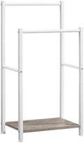HOOBRO Free Standing Towel Rack for Bathroom, 2 Tier Blanket Rack, 16.5" L x 9.4" W x 31.5" H, Blanket Holder, Drying and Display Rack with Shelf, White and Grey WG02LB01 by HOOBRO