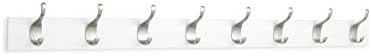 Amazon Basics Wall Mounted Modern Coat Rack for Entryway and Bedroom with Versatile Storage Hooks, Rectangular, 8-Hook, White - Image 2