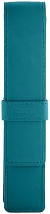 DiLoro Leather Single Pen Case Pencil Pouch Holder for One Fountain Ballpoint Rollerball Pen and Pencil (Turquoise) by DiLoroSwitzerland