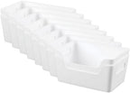 8 Pack Plastic Storage Bins with Handles, 6.5x9.5x4 Inch White Scoop Front - Image 2