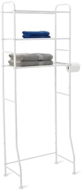 Amazon Basics Over the Toilet Storage Organizer, 3-Tier with 2 Paper Holders, 13.8 x 31.9 x 64.9 Inches, White by AmazonBasics