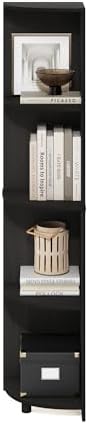 Furinno ECON Corner Shelf, 4-Tier Corner Book Shelf, Storage Shelves, Display Rack, Bookshelf, for Organization and Storage, Living Room, Home Office, Espresso - Image 5