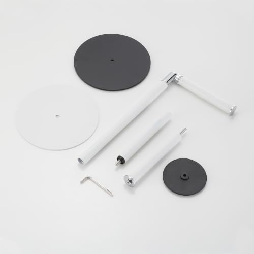 Black 3-Roll Tissue Holder, Weighted Base, Swivel Arm & Tray White - Image 4