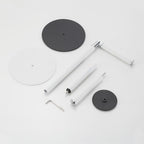 Black 3-Roll Tissue Holder, Weighted Base, Swivel Arm & Tray White - Image 4