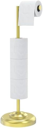 Gold Toilet Paper Holder Stand with Storage for 4 Extra Rolls by WZKALY