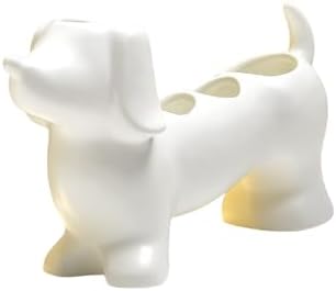 Creative Dachshund Toothbrush Holder, Cute Dachshund-Shaped Toothbrush Holders, Ceramic Bathroom Countertop Accessories, Personalized Decoration, for Bathroom Home(White) by Unknown
