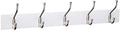 Amazon Basics Rectangular Farmhouse Wall-Mounted Coat Rack for Entryway and Bedroom, Storage Organizer, 5 Hooks, White by AmazonBasics