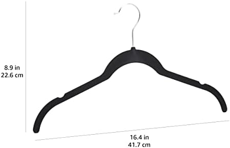 Amazon Basics Space Saving Slim Velvet Non-Slip Clothes Hangers for Closet Organization, Black, 100-Pack - Image 4