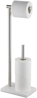 Hoooh Free Standing Toilet Paper Stand with Marble Base, Brushed Nickel by HooohHome