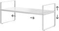 Expandable Cabinet Shelf Organizer, 16.5"~27''L, White by jkxoo
