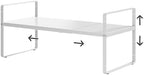 Expandable Cabinet Shelf Organizer, 16.5"~27''L, White by jkxoo
