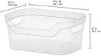 Sterilite 9.5 x 6.5 x 4 Inch Small Open Scoop Front Clear Storage Bin with Comfortable Carry Through Handles for Household Organization (48 Pack) - Image 2