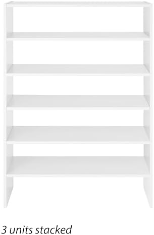 Whitmor Stackable 31" Extra Wide 2-Shelf Storage Organizer, White，2 Pack - Image 6