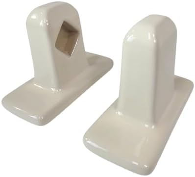 Beige Bone Almond Ceramic Tile Towel Bar Rod Rack Post Holder Porcelain Bracket Set Vintage Mid Century Modern Retro by Unknown