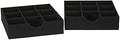 Household Essentials Drawer Organizer Tray with Fabric Cover and 9 Square Compartments, Black, Set of 2 by HouseholdEssentials